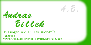 andras billek business card